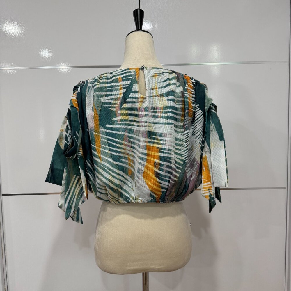 ANDREA IYAMAH HALIMA ABSTRACT BARK CROPPED TOP NWT, Size L - Picture 10 of 17